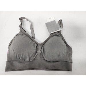 Stelle Womens Nursing Bra Size Small Gray Wireless Seamless Bralette‎ With Pads